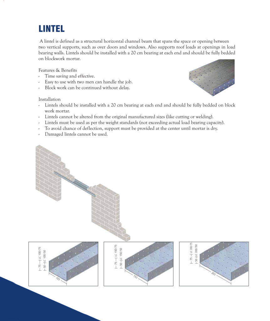 Lintel supplier in Dubai UAE